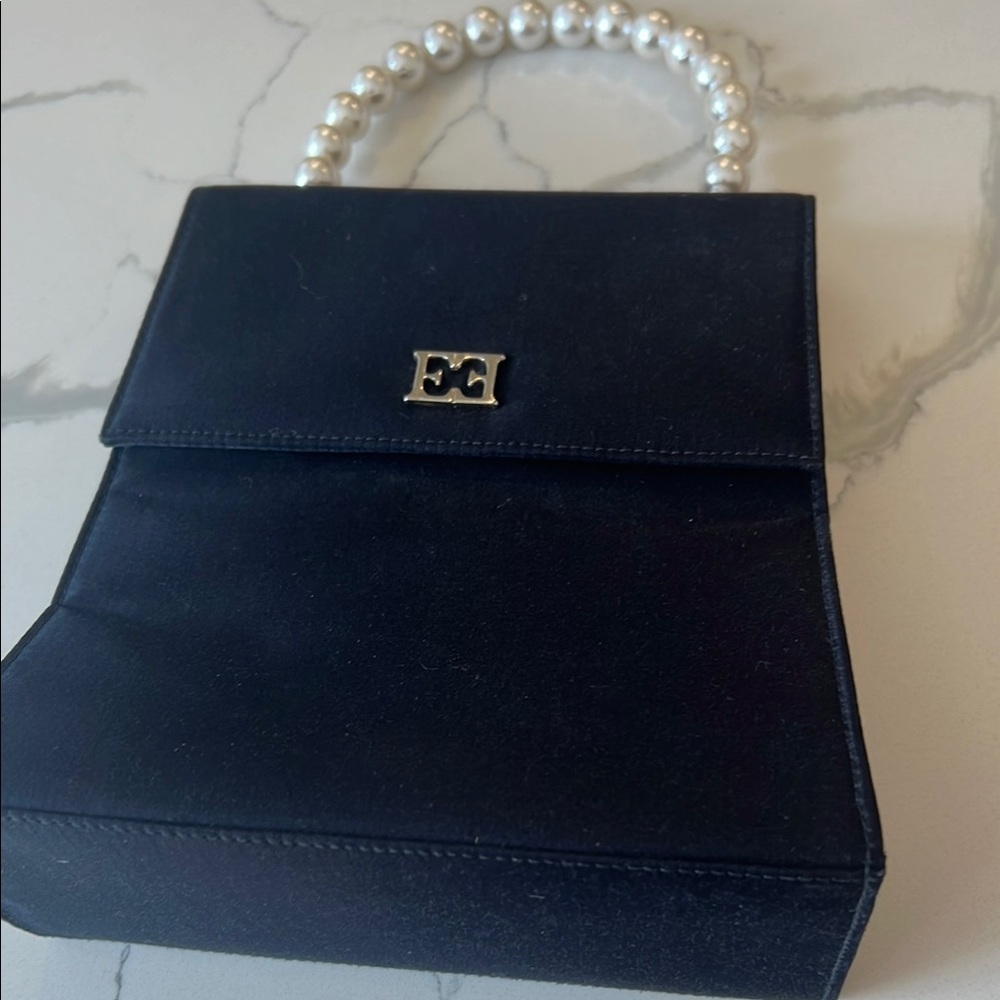Escada Black Mini Bag with Pearl Handle